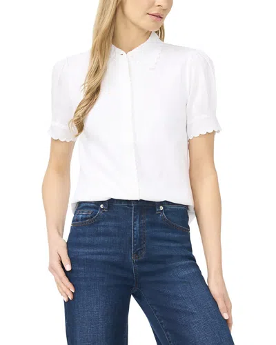 Cece Linen-blend Woven Top In White