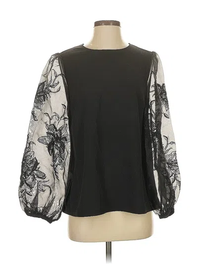 Pre-owned Cece Long Sleeve Blouse In Black