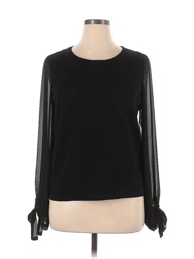 Pre-owned Cece Long Sleeve Blouse In Black