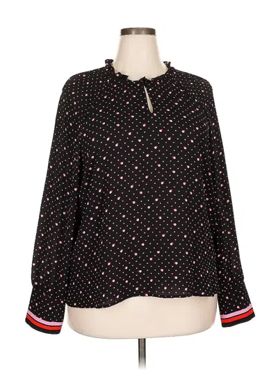 Pre-owned Cece Long Sleeve Blouse In Black