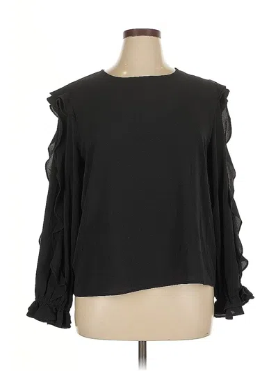 Pre-owned Cece Long Sleeve Blouse In Black