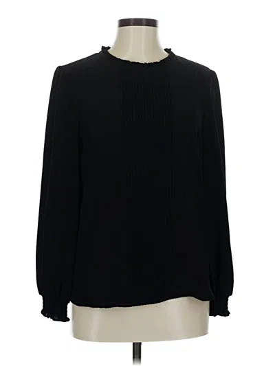 Pre-owned Cece Long Sleeve Blouse In Black