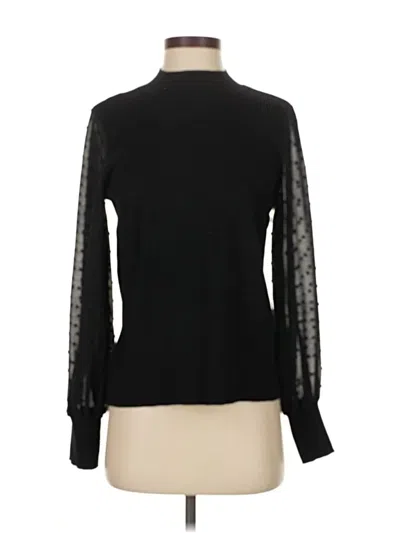 Pre-owned Cece Long Sleeve Blouse In Black