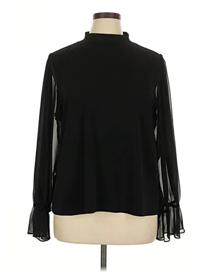 Pre-owned Cece Long Sleeve Blouse In Black