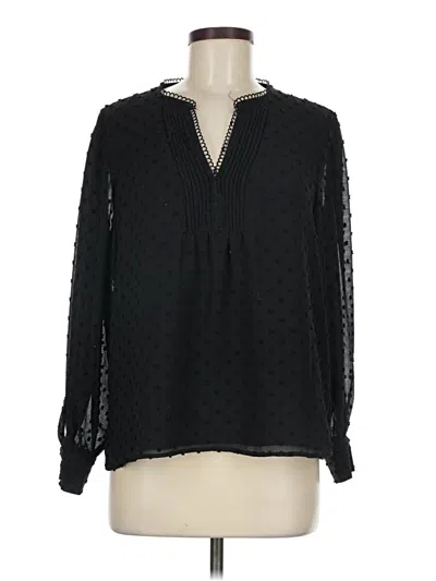 Pre-owned Cece Long Sleeve Blouse In Black
