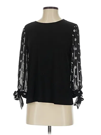 Pre-owned Cece Long Sleeve Blouse In Black