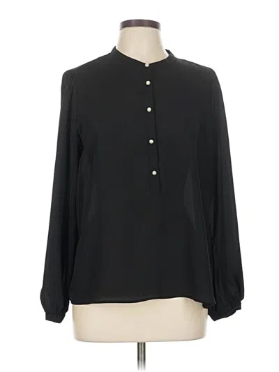 Pre-owned Cece Long Sleeve Blouse In Black