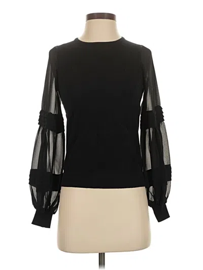 Pre-owned Cece Long Sleeve Blouse In Black