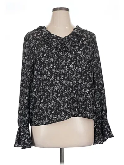 Pre-owned Cece Long Sleeve Blouse In Black