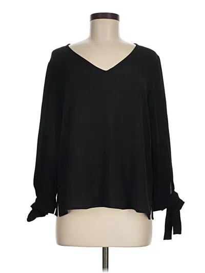Pre-owned Cece Long Sleeve Blouse In Black