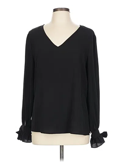 Pre-owned Cece Long Sleeve Blouse In Black