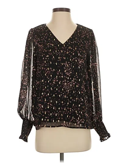 Pre-owned Cece Long Sleeve Blouse In Black
