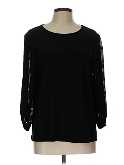 Pre-owned Cece Long Sleeve Blouse In Black