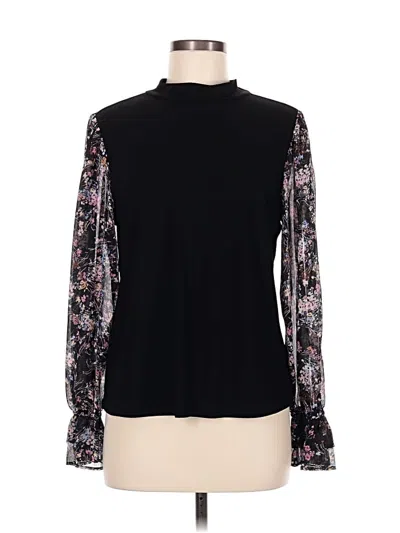 Pre-owned Cece Long Sleeve Blouse In Black