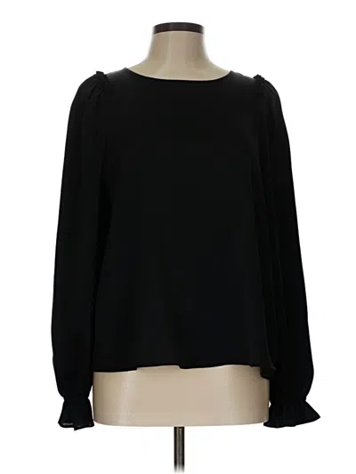 Pre-owned Cece Long Sleeve Blouse In Black