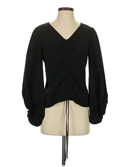 Pre-owned Cece Long Sleeve Blouse In Black