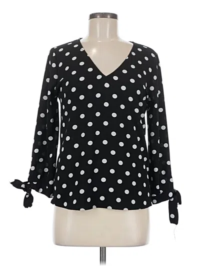 Pre-owned Cece Long Sleeve Blouse In Black
