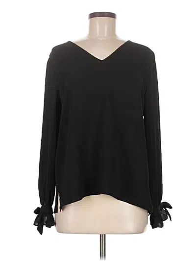 Pre-owned Cece Long Sleeve Blouse In Black