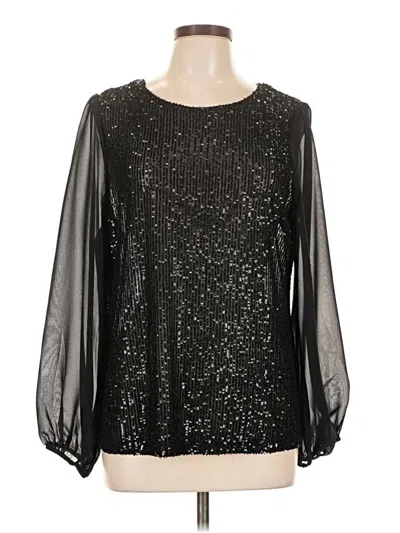 Pre-owned Cece Long Sleeve Blouse In Black