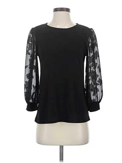 Pre-owned Cece Long Sleeve Blouse In Black