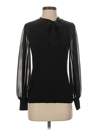 Pre-owned Cece Long Sleeve Blouse In Black