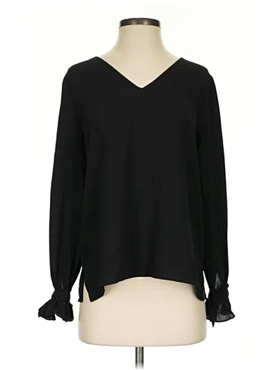 Pre-owned Cece Long Sleeve Blouse In Black
