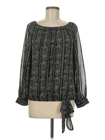 Pre-owned Cece Long Sleeve Blouse In Black