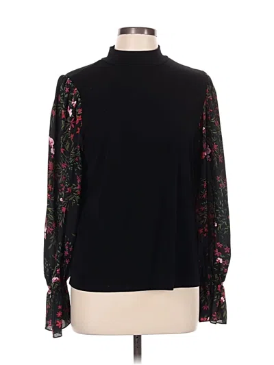 Pre-owned Cece Long Sleeve Blouse In Black