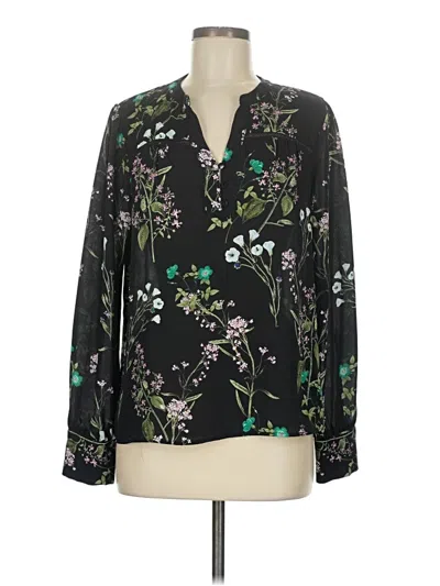 Pre-owned Cece Long Sleeve Blouse In Black