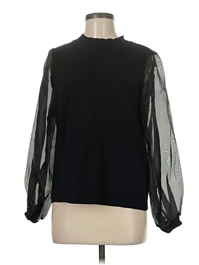 Pre-owned Cece Long Sleeve Blouse In Black