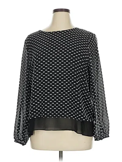 Pre-owned Cece Long Sleeve Blouse In Black