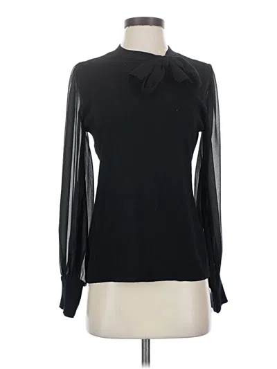Pre-owned Cece Long Sleeve Blouse In Black