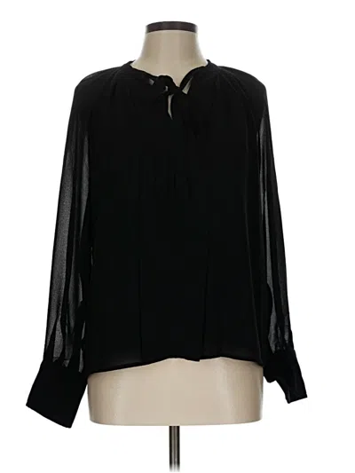 Pre-owned Cece Long Sleeve Blouse In Black
