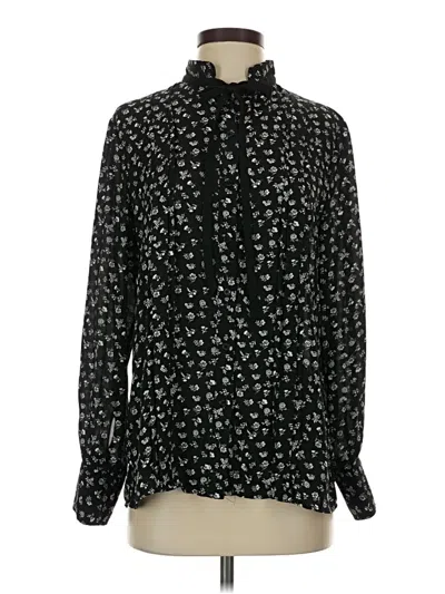 Pre-owned Cece Long Sleeve Blouse In Black