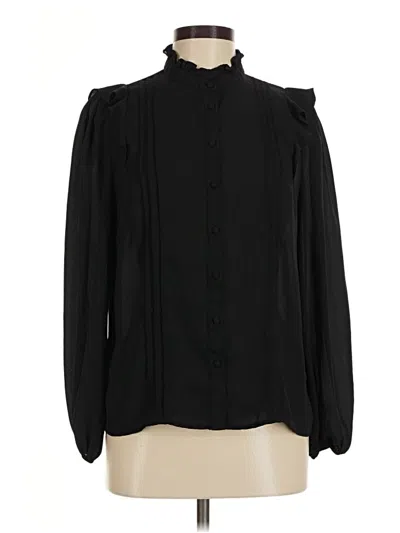 Pre-owned Cece Long Sleeve Blouse In Black
