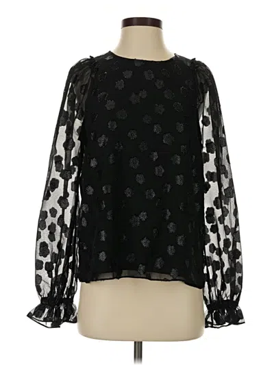Pre-owned Cece Long Sleeve Blouse In Black
