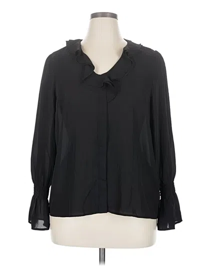 Pre-owned Cece Long Sleeve Blouse In Black