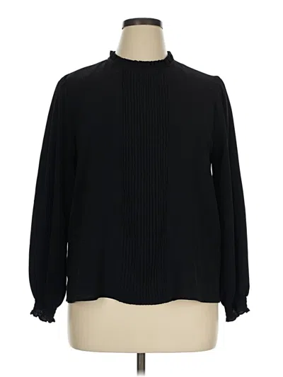 Pre-owned Cece Long Sleeve Blouse In Black