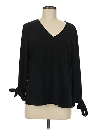 Pre-owned Cece Long Sleeve Blouse In Black