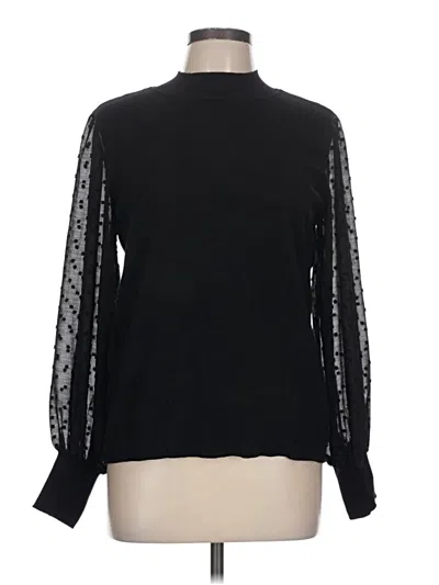 Pre-owned Cece Long Sleeve Blouse In Black
