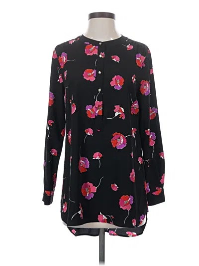 Pre-owned Cece Long Sleeve Blouse In Black