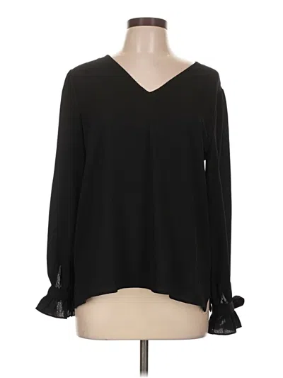 Pre-owned Cece Long Sleeve Blouse In Black