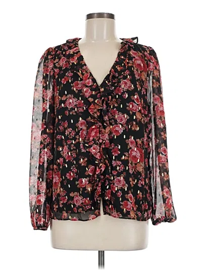 Pre-owned Cece Long Sleeve Blouse In Black