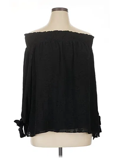 Pre-owned Cece Long Sleeve Blouse In Black