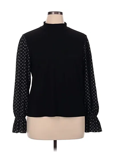 Pre-owned Cece Long Sleeve Blouse In Black