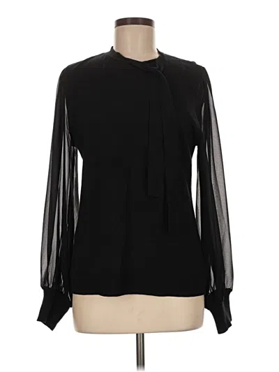 Pre-owned Cece Long Sleeve Blouse In Black
