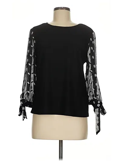 Pre-owned Cece Long Sleeve Blouse In Black