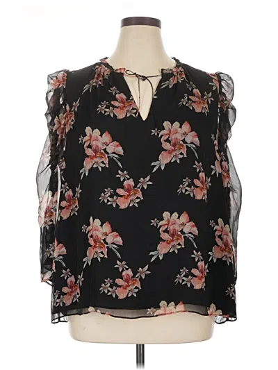 Pre-owned Cece Long Sleeve Blouse In Black