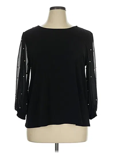 Pre-owned Cece Long Sleeve Blouse In Black