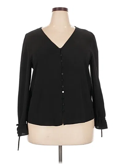 Pre-owned Cece Long Sleeve Blouse In Black
